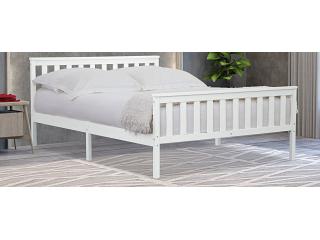5ft King Size Marnel White Wood Painted Bed Frame